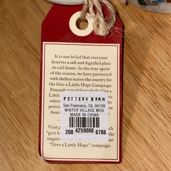 Pottery Barn Winter Village Ceramic Coffee Cocoa Mug Christmas Large 12oz NEW - Picture 6 of 9